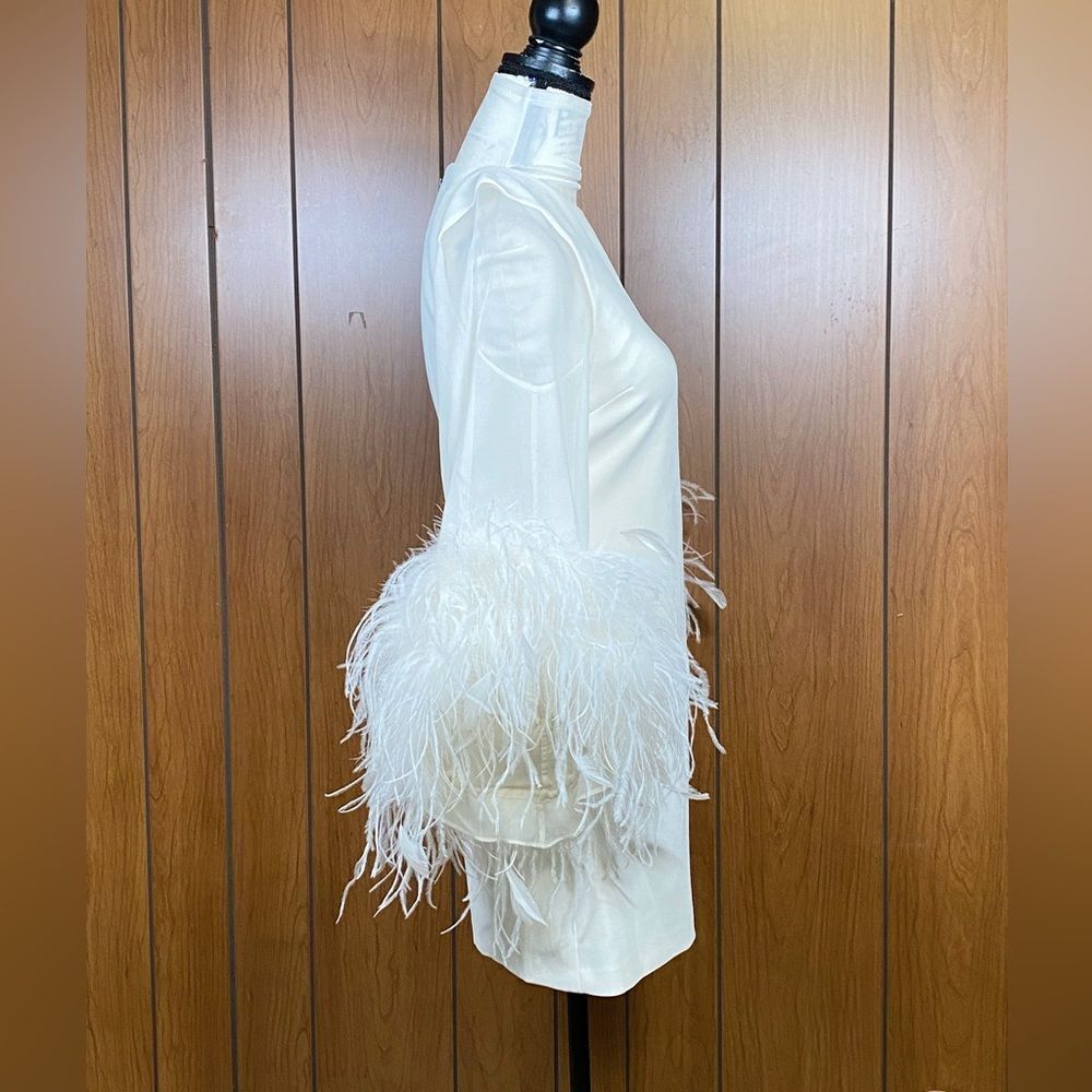 Alice + Olivia Izola Feather-Trim Minidress size 2 - Picture 9 of 12